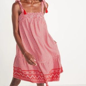 NWT Sleeveless Tiered Gingham Swing Mini Dress for Women